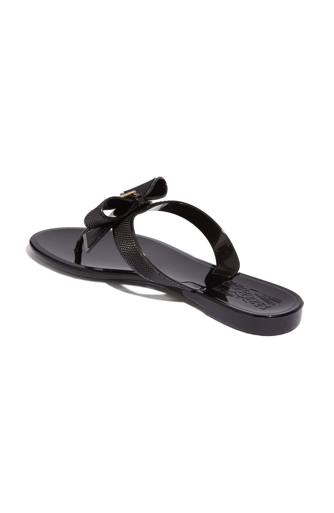 Salvatore Ferragamo 'Bali' Sandal, Alternate, color, BLACK