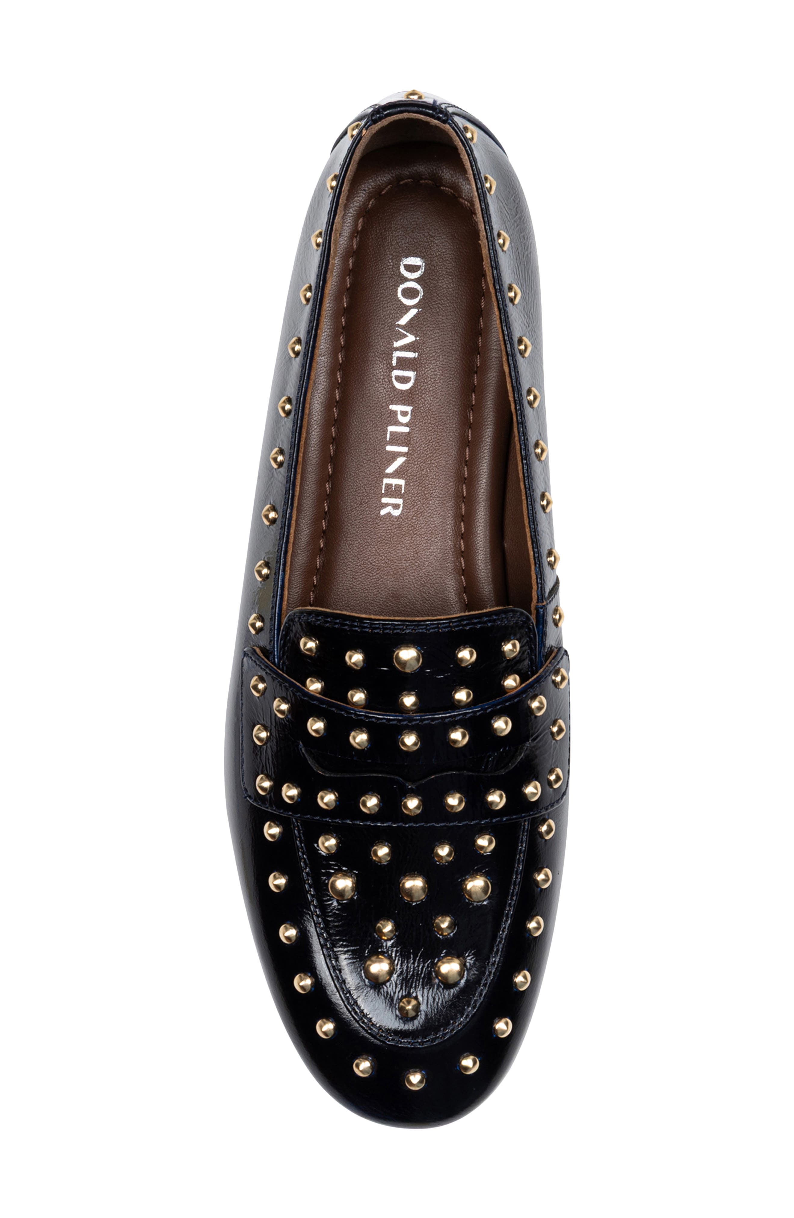 Donald Pliner Studded Loafer, Alternate, color, Navy