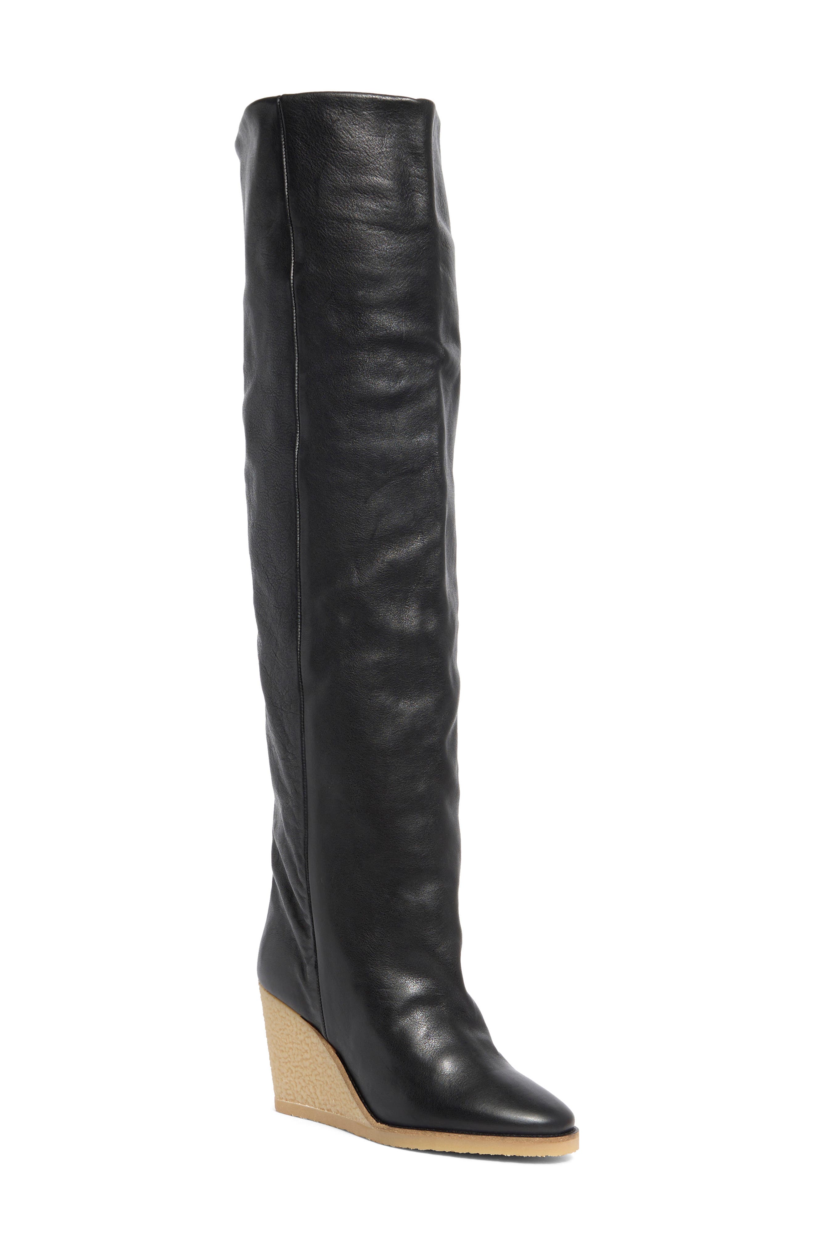 Isabel Marant Tilin Over the Knee Wedge Boot, Main, color, 