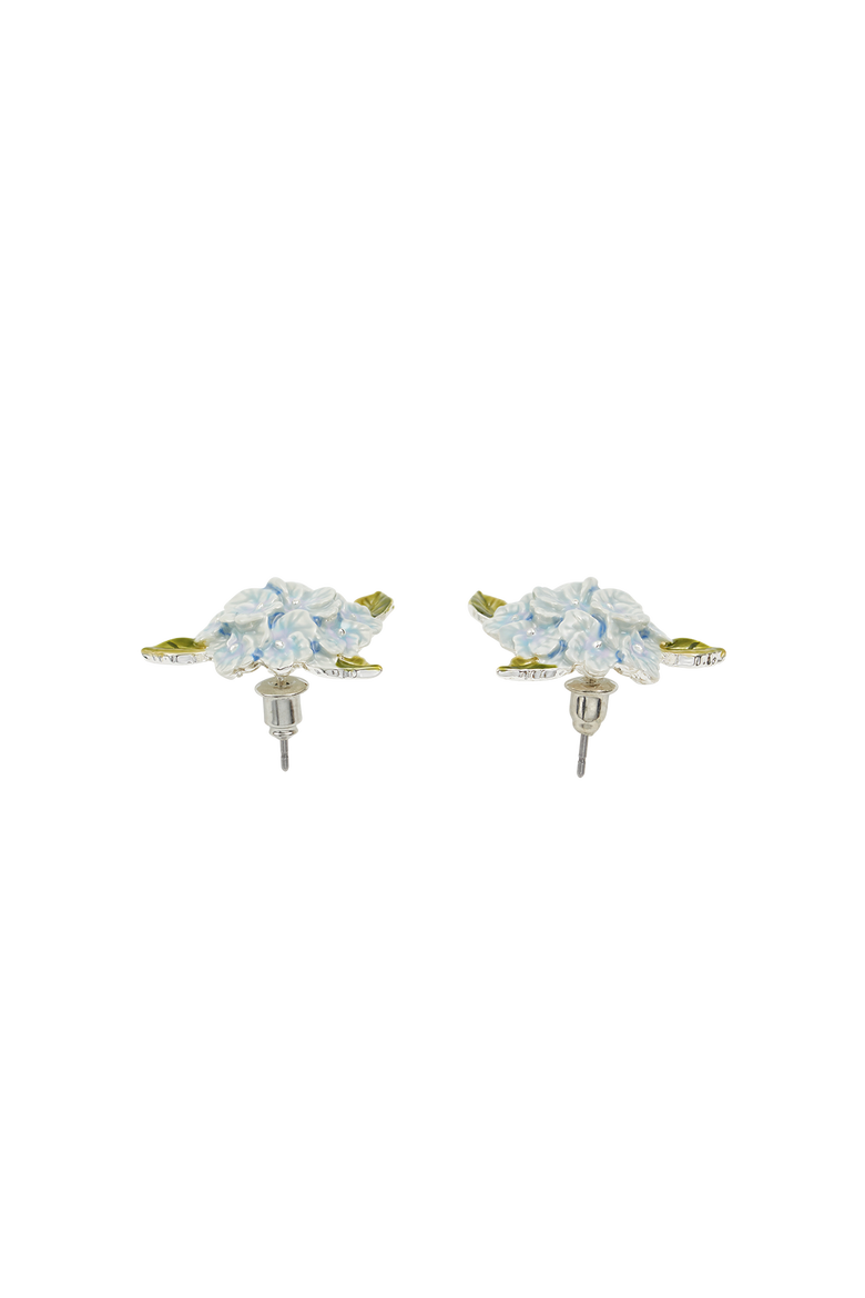 Hydrangea Earrings Silver, Alternate, color, Blue & Silver