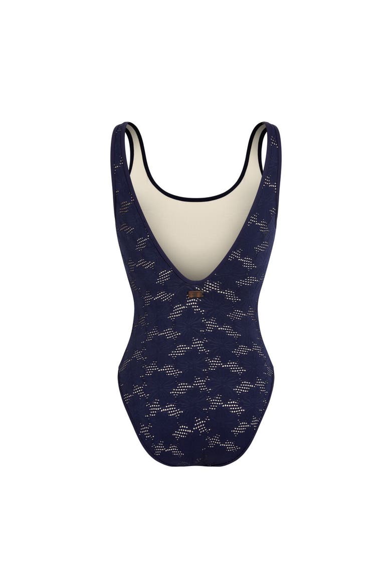 Low-back One-piece Swimsuit, Alternate, color, Navy