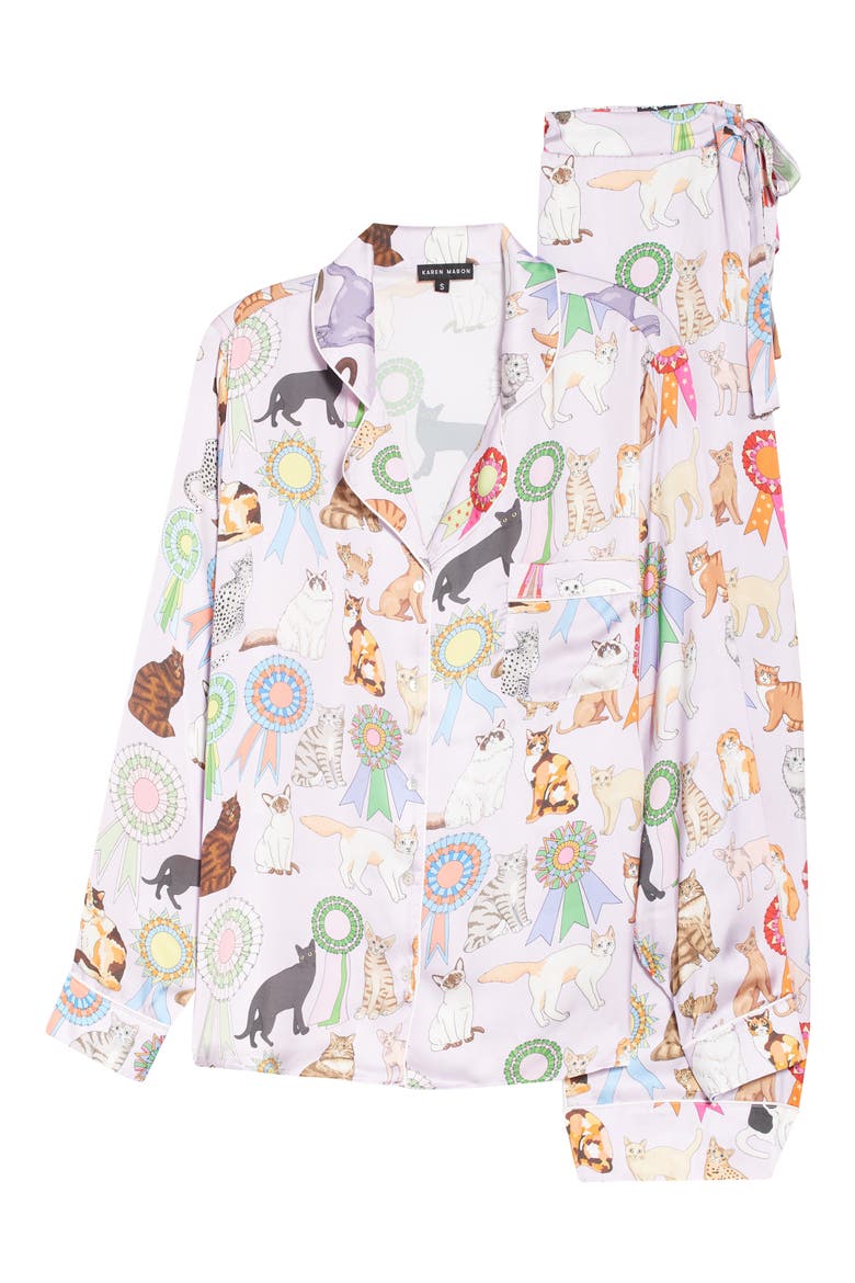 Cat Show Pajamas, Alternate, color, LILAC