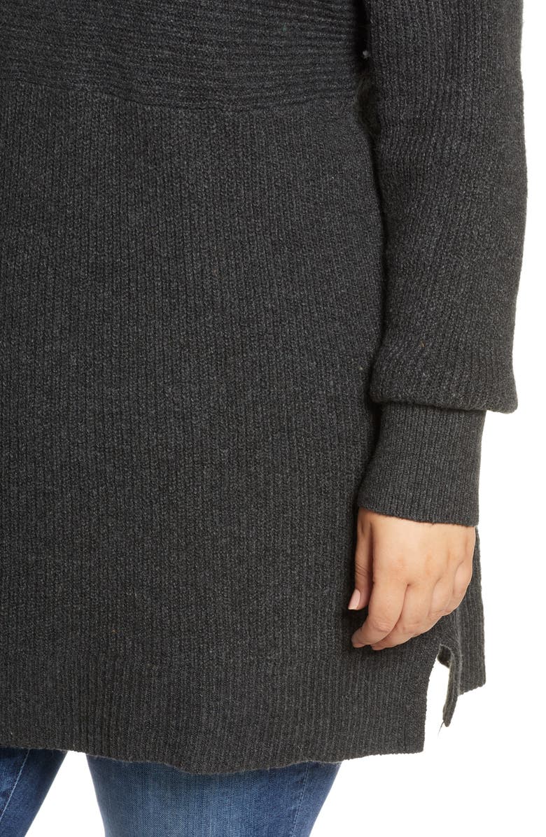 Caslon<sup>®</sup> Mix Rib Cotton Blend Tunic Sweater, Alternate, color, 