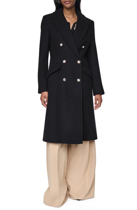Double Breasted Wool Blend Coat