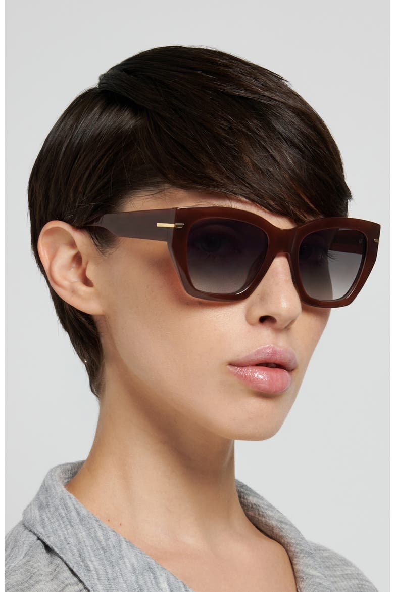 VB 7017/S 52mm Rectangular Sunglasses, Alternate, color, BROWN/ DARK GREY SF