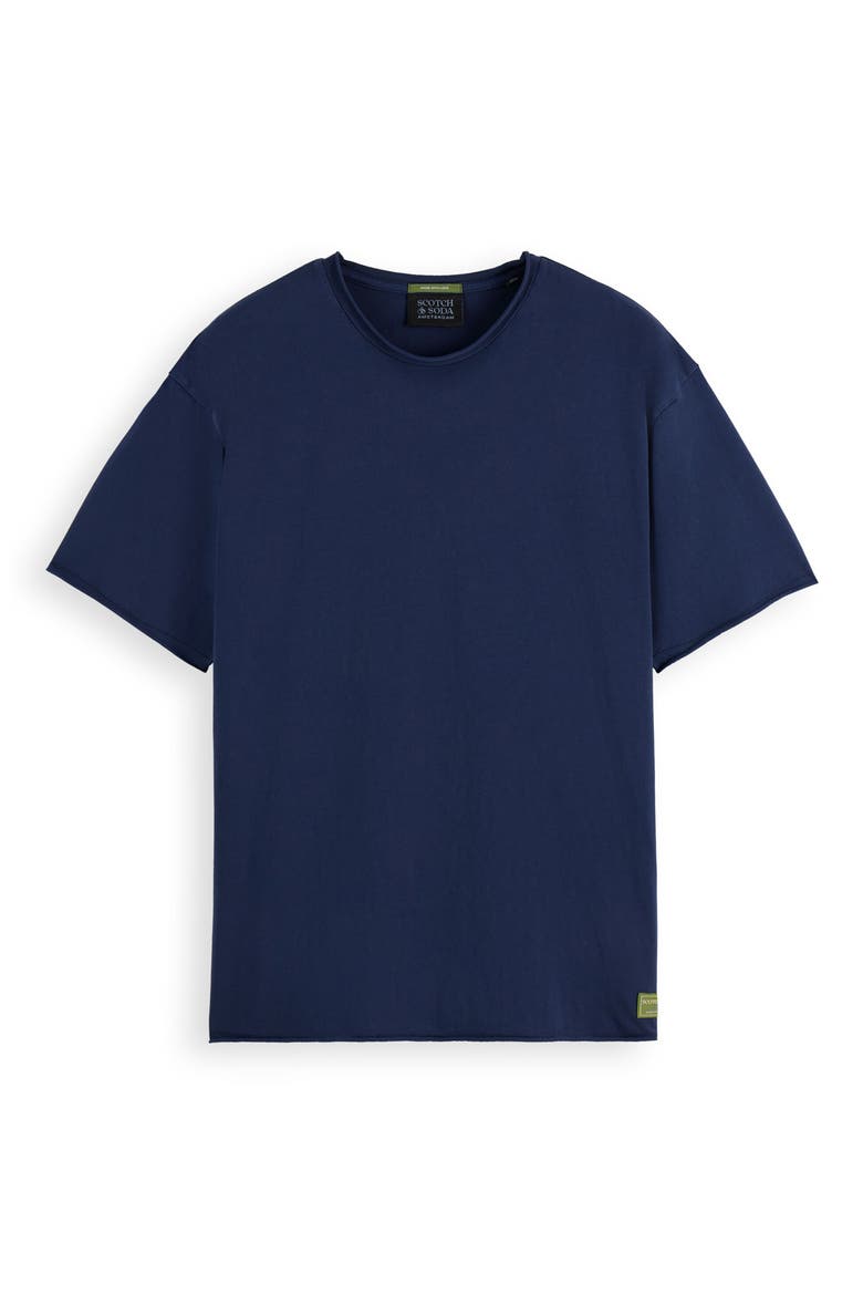 Raw Edge Cotton T-Shirt, Alternate, color, PEACOAT