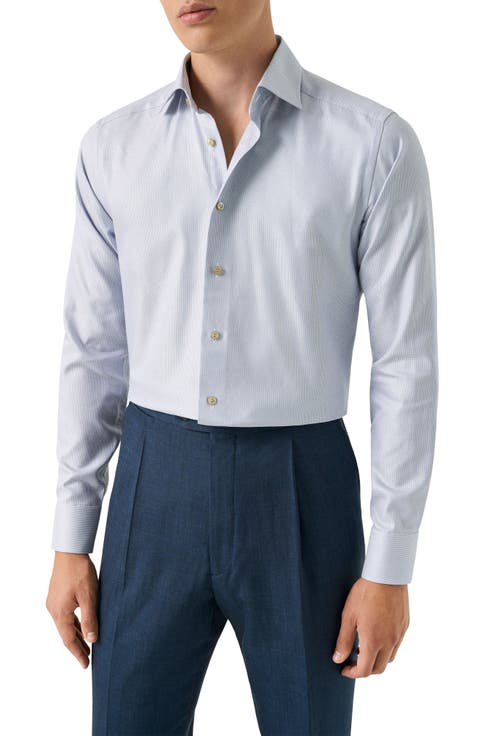 Contemporary Fit Semi Solid Dress Shirt
