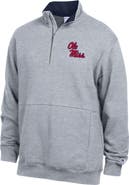 Champion Men's Champion Heather Gray Ole Miss Rebels Fleece Quarter-Zip Pullover