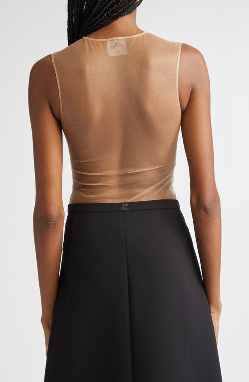 Courrèges Illusion Inset Satin Bodysuit In Multi