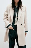 MANGO Double Breasted Wool Coat