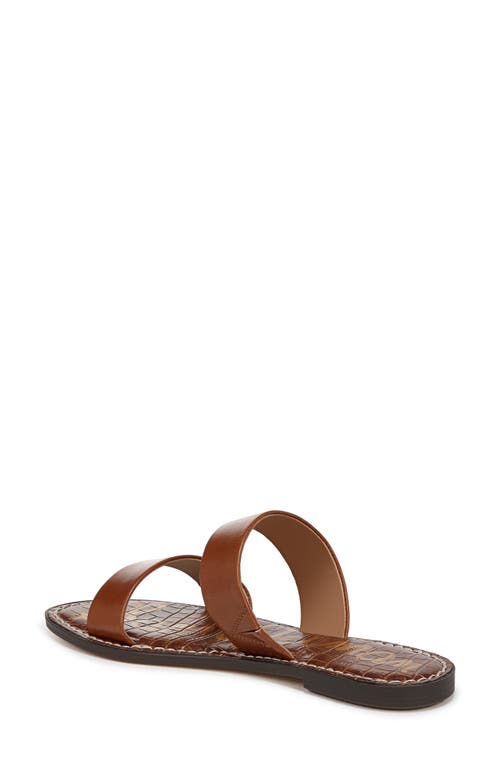 Sam Edelman Gala Double Strap Slide Sandal Cognac Leather In Brown