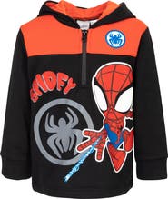 Marvel Spider-Man Fleece Quarter-Zip Hooded Sweatshirt