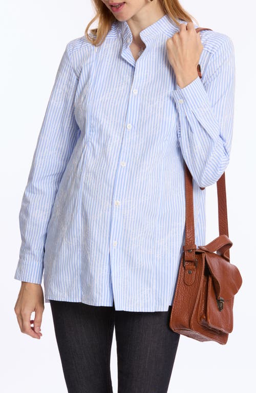 Cache Coeur Camille Maternity And Nursing Shirt In Blue