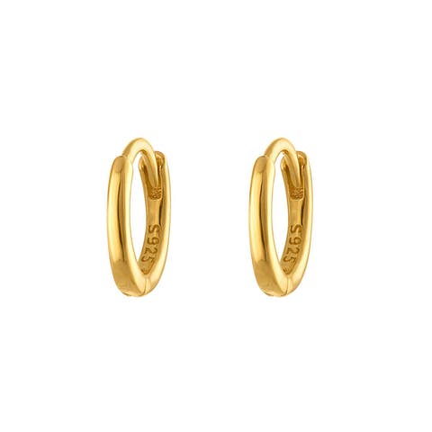Gold Seven Mm Huggie Hoop Earring