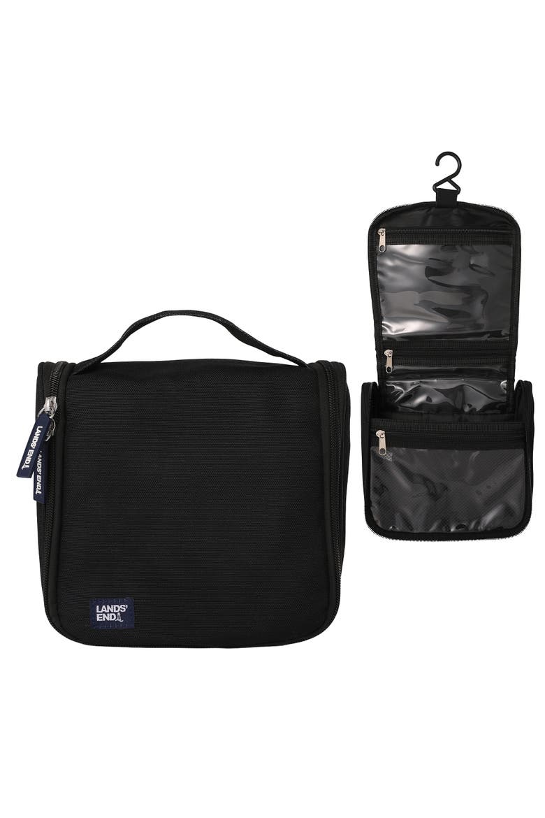 Small Hanging Toiletry Bag for Travel, Canvas Hanging Dopp Kit Hygiene Bag, Main, color, Black