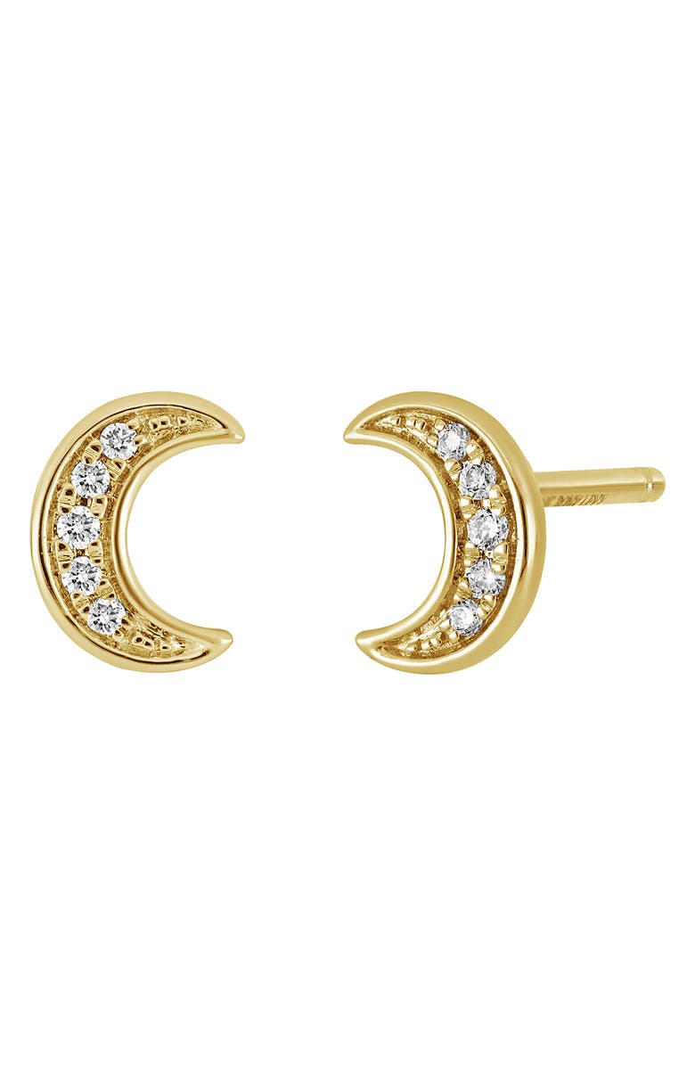 Bony Levy 18K Gold Diamond Icon Half Moon Stud Earrings - 0.03 ctw, Main, color, 