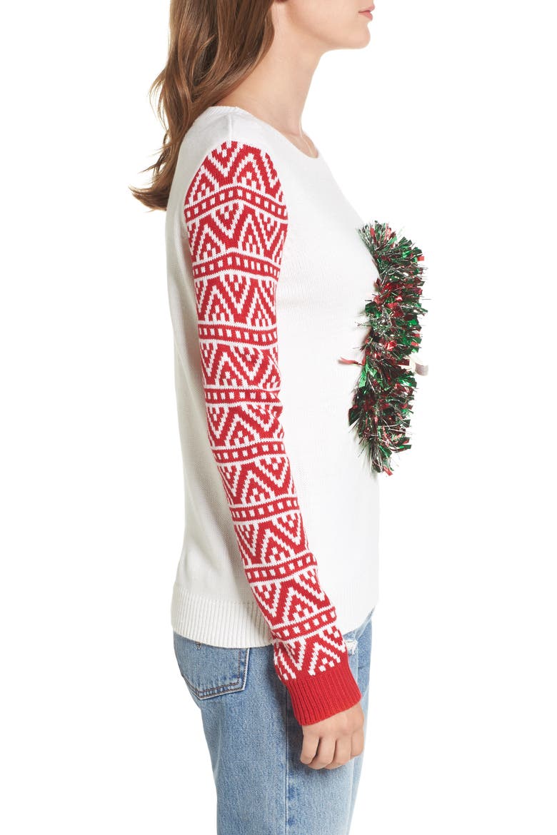 Snowman Wreath Sweater, Alternate, color, SNOWMAN WREATH