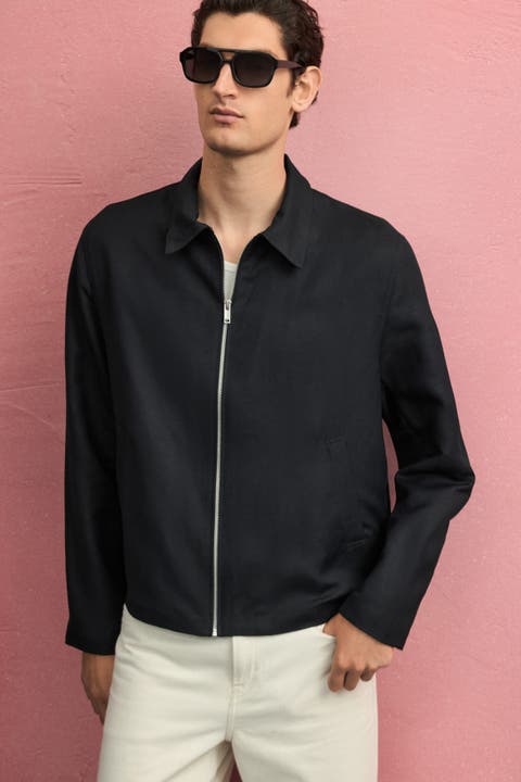Regular Fit Linen-blend Jacket
