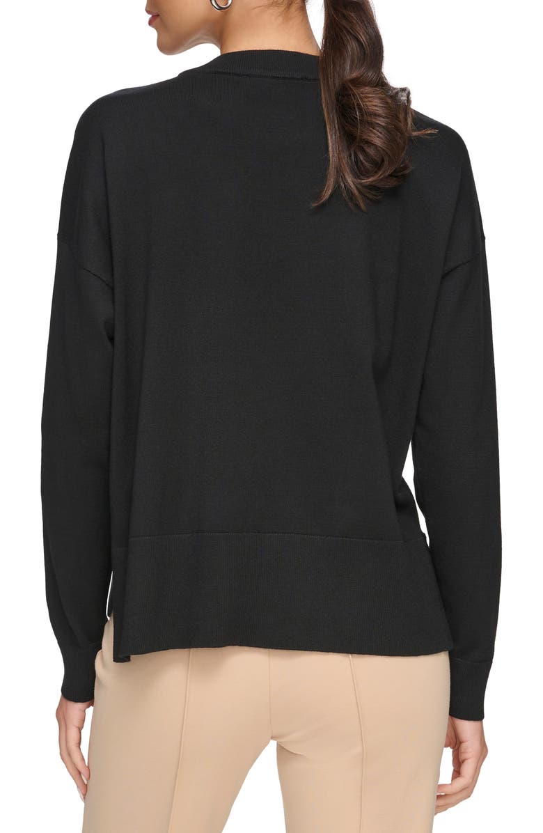 DKNY Embellished Logo Crewneck Sweater, Alternate, color, 