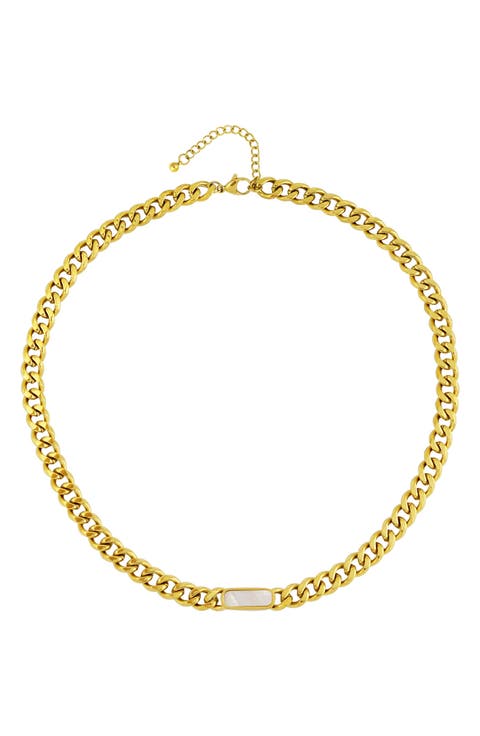 Gender Inclusive Stone Curb Chain Necklace