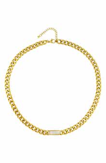 REBL Gender Inclusive Stone Curb Chain Necklace