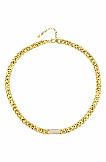 REBL Gender Inclusive Stone Curb Chain Necklace