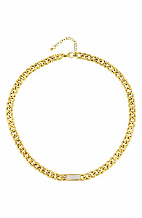 REBL Gender Inclusive Stone Curb Chain Necklace