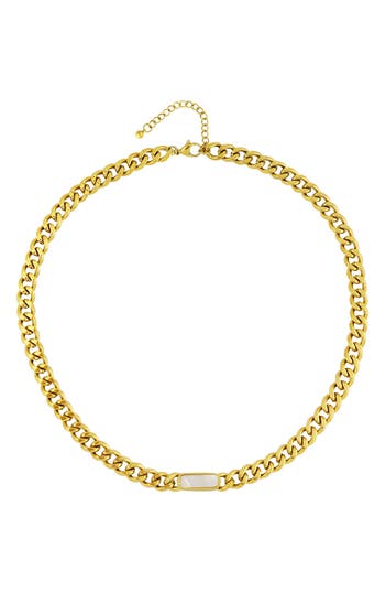 Rebl Gender Inclusive Stone Curb Chain Necklace
