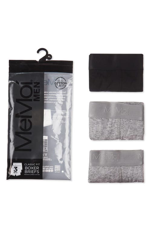 Memoi Assorted 3-pack Cool Stretch Cotton Boxer Briefs In Multi