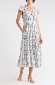 MAX STUDIO Flutter Sleeve Maxi Dress