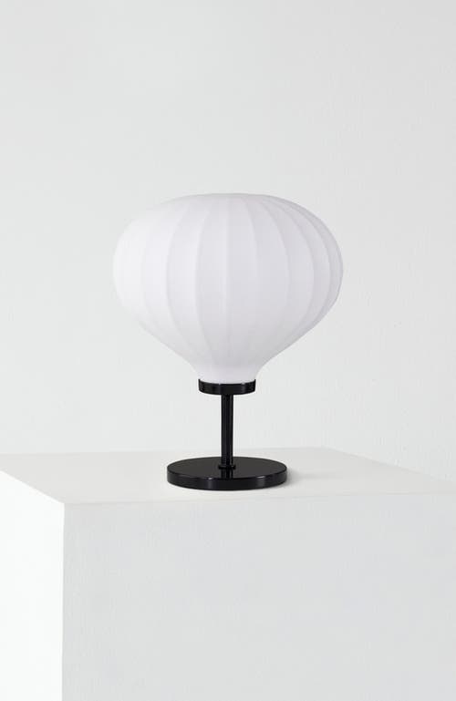 Brightech Nimbus 9" Led Table Lamp With Black Finish And White Balloon Dome Shade, Bulb Included In White