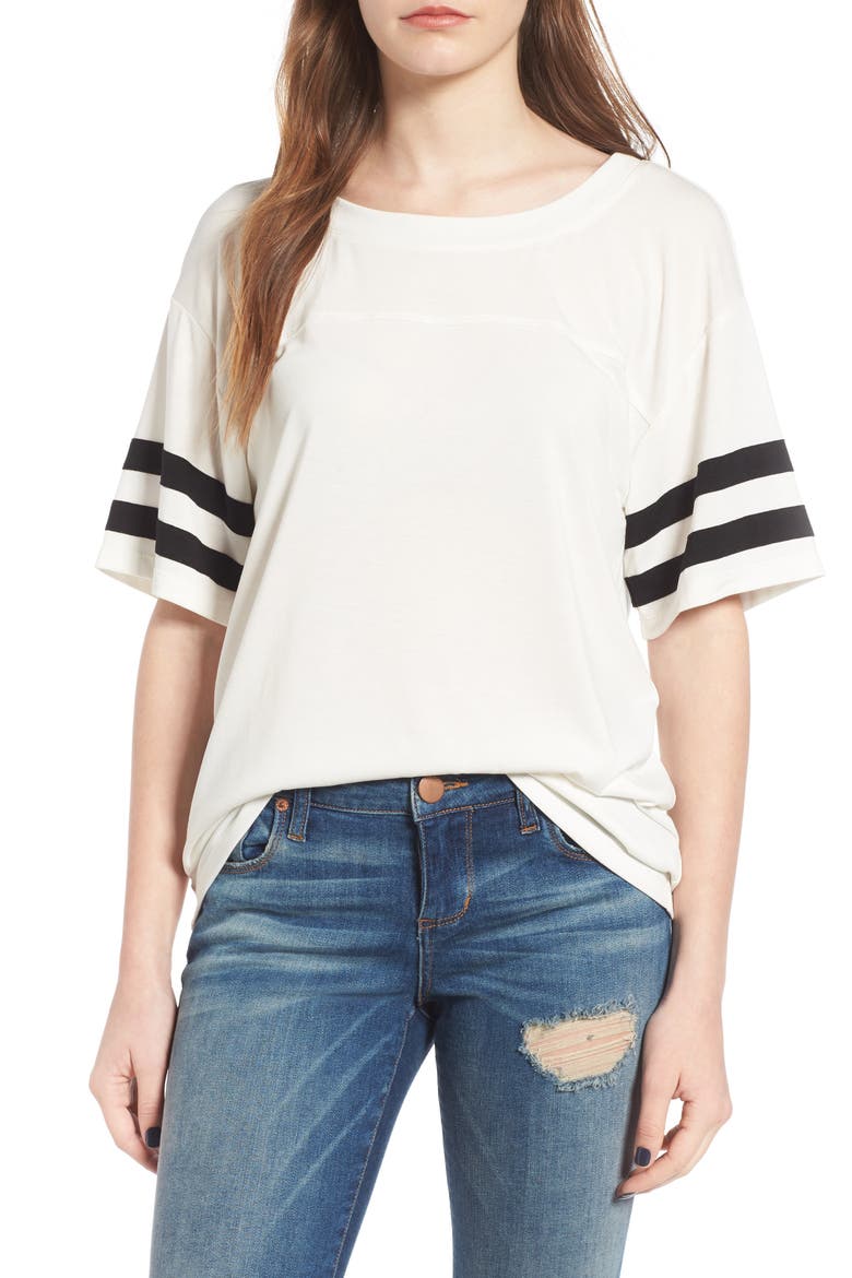 Varsity Tee, Main, color, WHITE BLACK