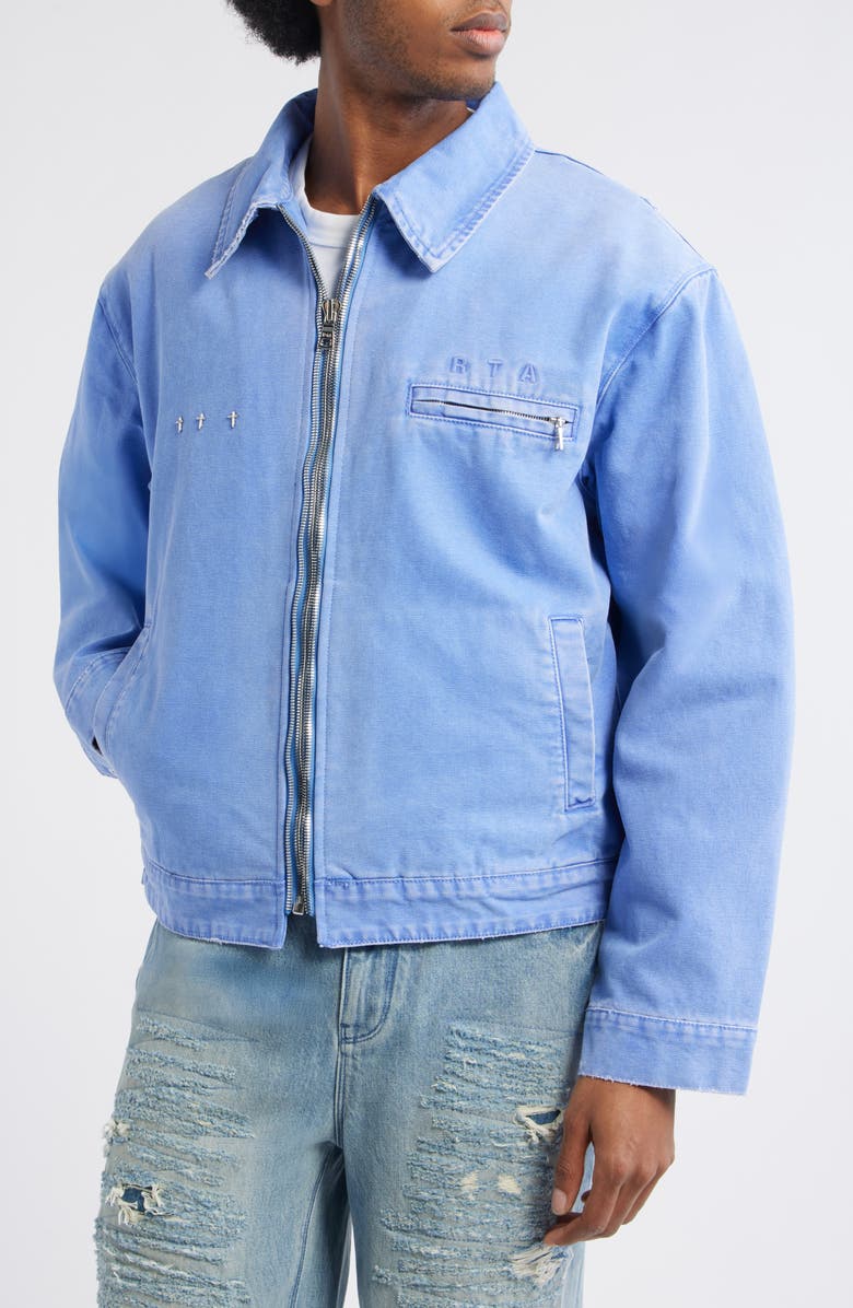 RtA Easton Denim Workwear Jacket, Alternate, color, Vintage Static Blue