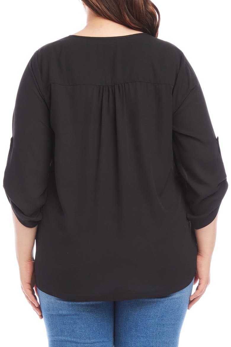 Asymmetrical Crepe Top, Alternate, color, BLACK