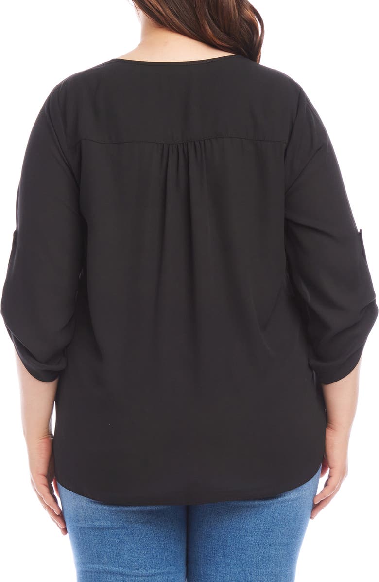 Karen Kane Asymmetrical Crepe Top, Alternate, color, 