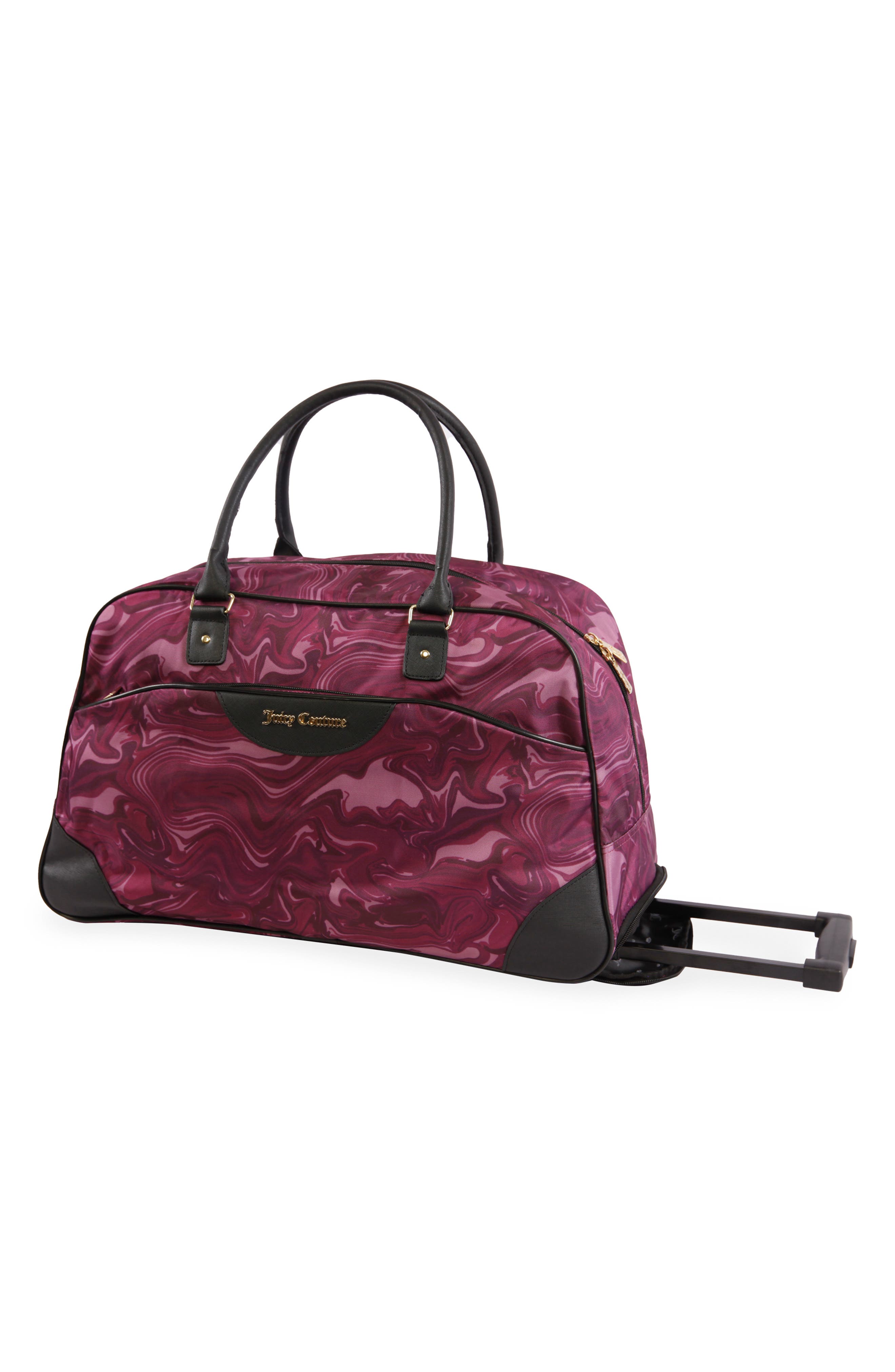 Libra Rolling Duffle Bag, Alternate, color, BURGUNDY MARBLE