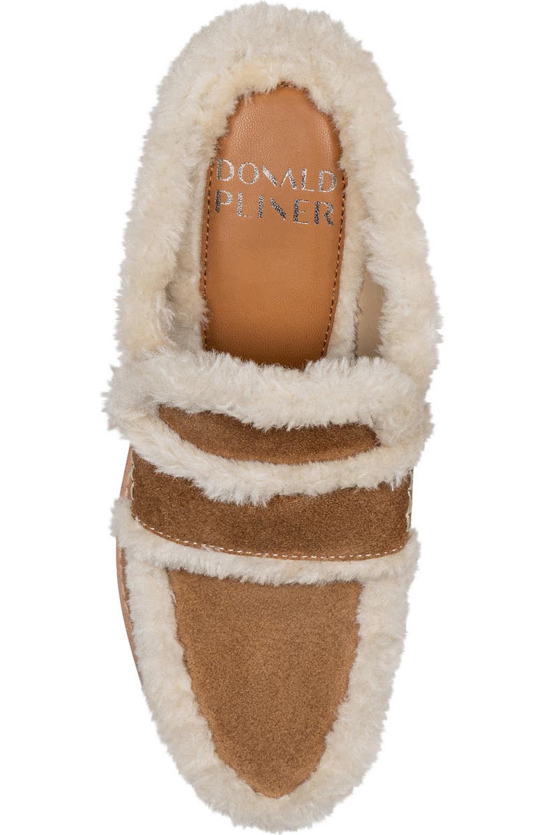 Donald Pliner Faux Shearling Lined Wedge Clog, Alternate, color, Saddle