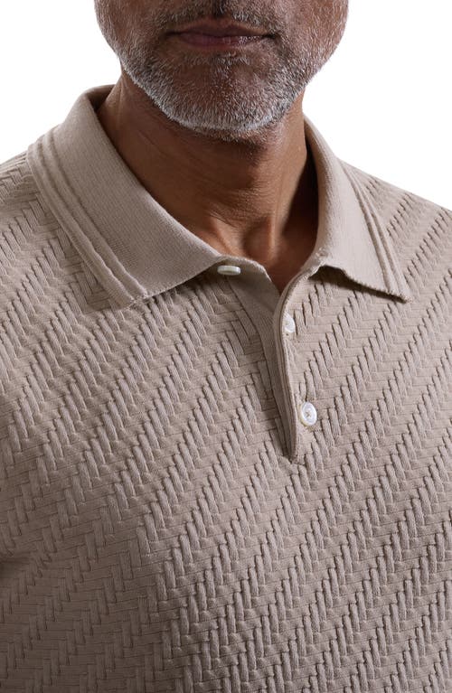 Bugatchi Basket Stitch Cotton Blend Polo Sweater
