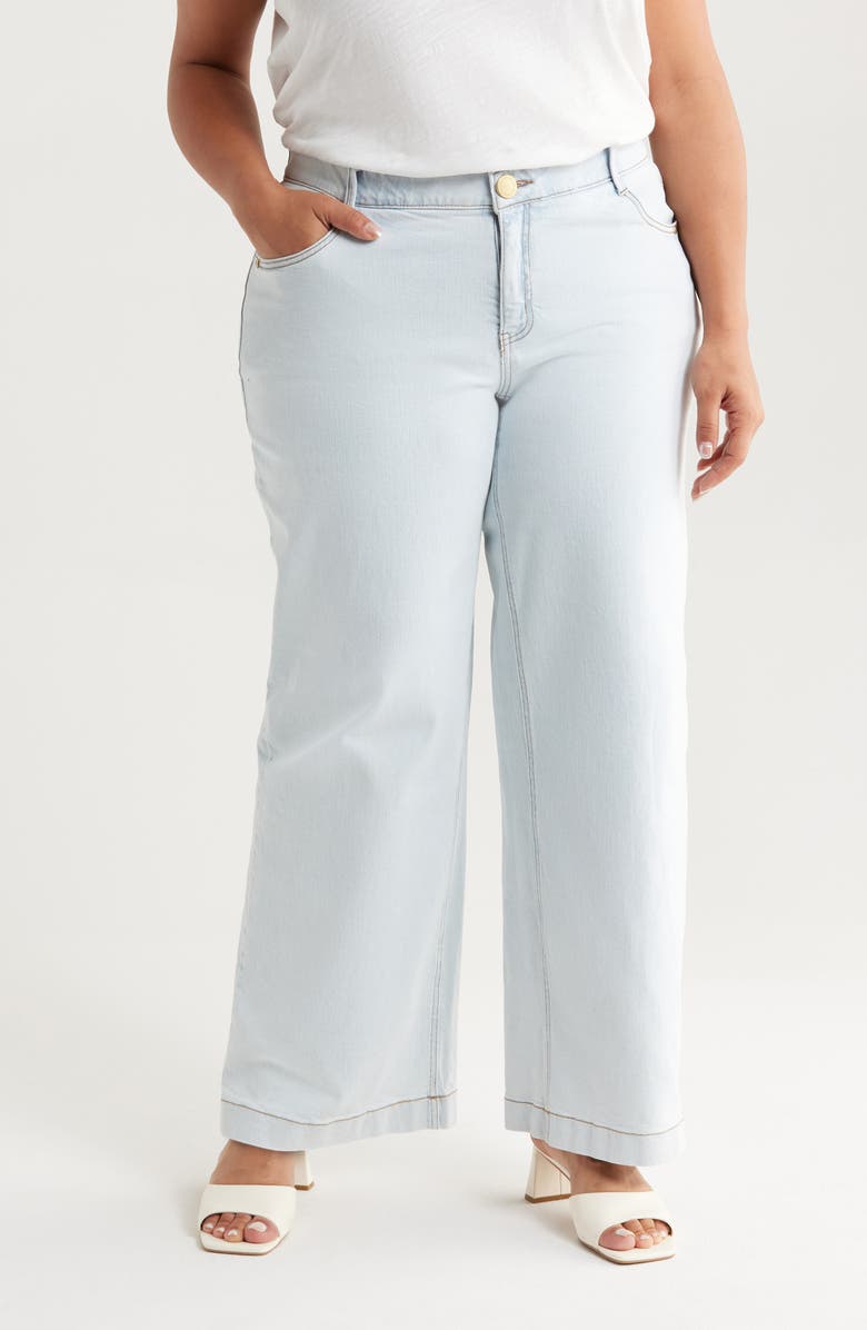 Wit & Wisdom Sam High Waist Wide Leg Jeans, Main, color, Powder Blue