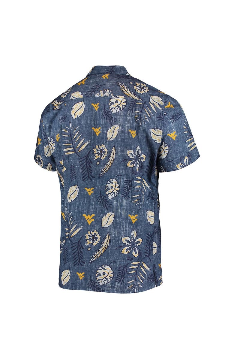 Wes & Willy Men's Wes & Willy Navy West Virginia Mountaineers Vintage Floral Button-Up Shirt, Alternate, color, 