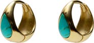 Argento Vivo Sterling Silver Turquoise Teardrop Huggie Hoops
