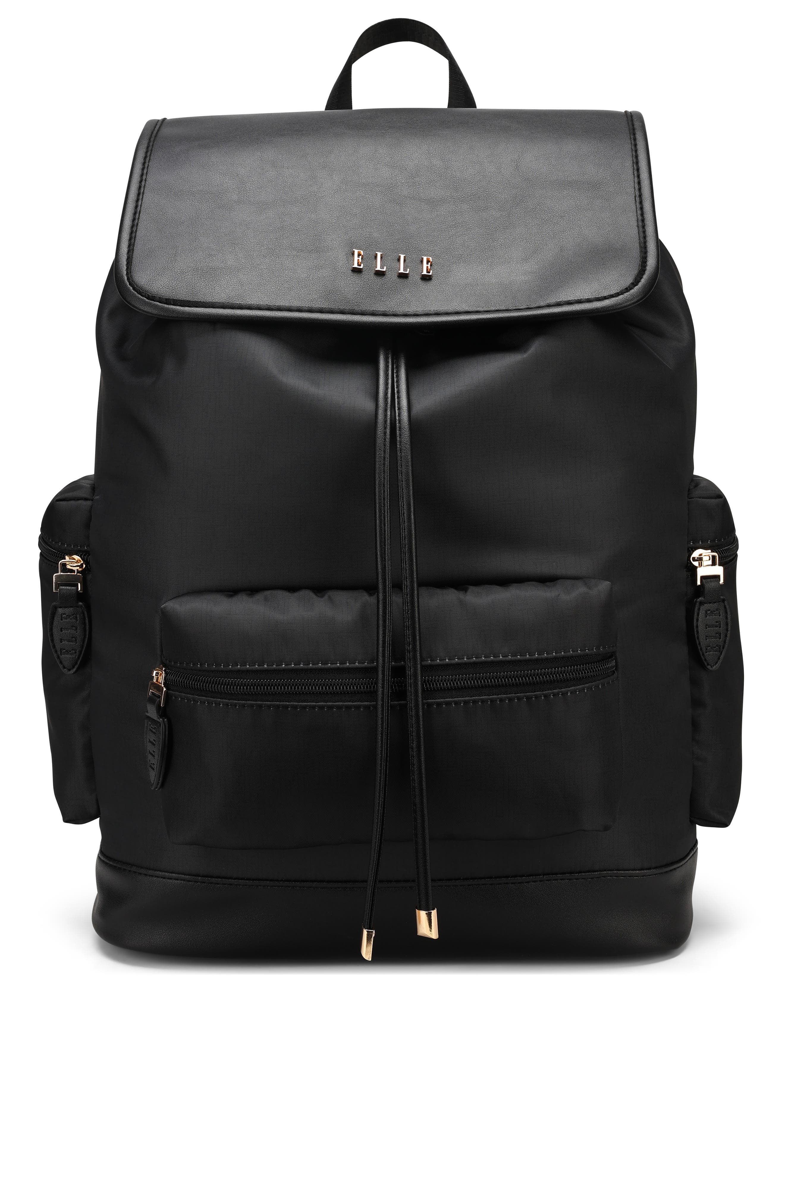 ELLE Wayfarer 23L Monogram Travel Backpack, Main, color, Black
