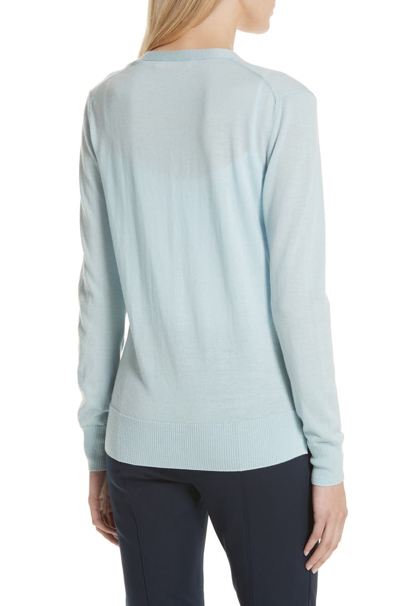 Tory Burch Madeline Merino Wool Cardigan, Alternate, color, 