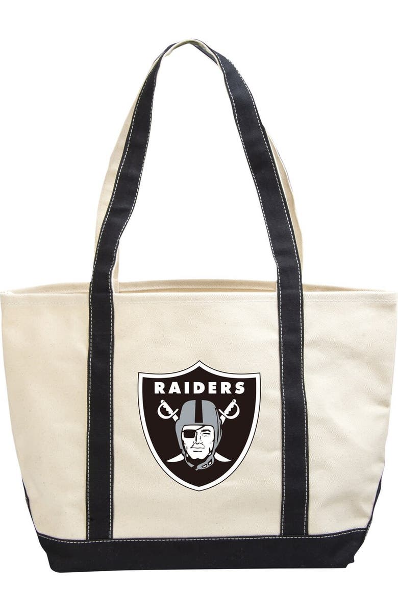LOGO BRANDS Las Vegas Raiders Canvas Tote Bag, Main, color,