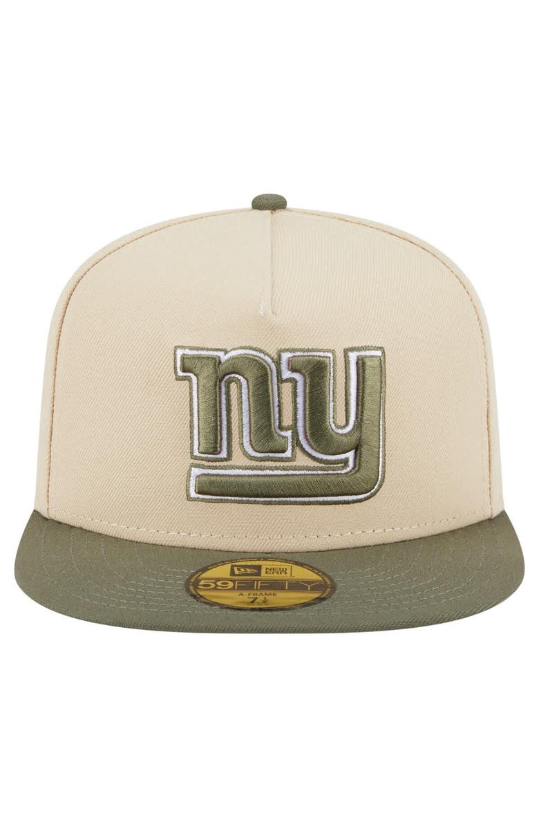 New Era Men's New Era  Light Beige/Olive New York Giants Color Pack A-Frame 59FIFTY Fitted Hat, Alternate, color, 
