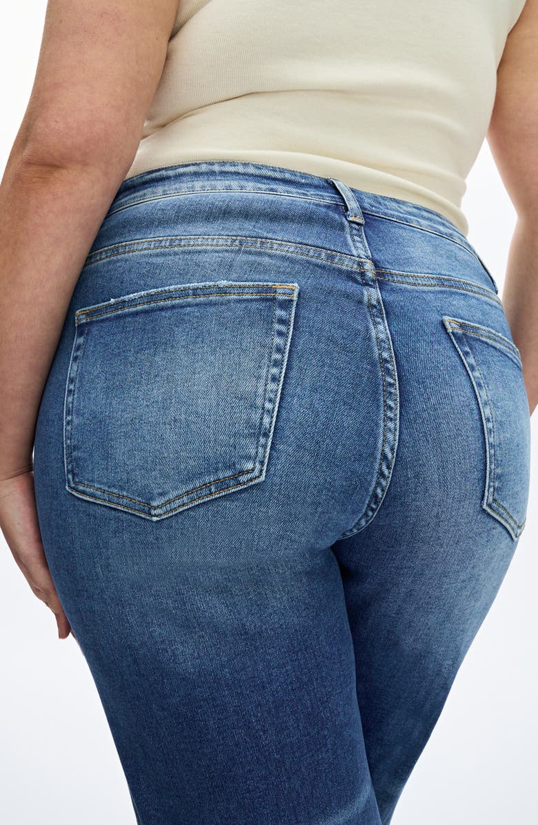 Bayeas High Waist Fray Hem Crop Straight Leg Jeans, Alternate, color, Virgo