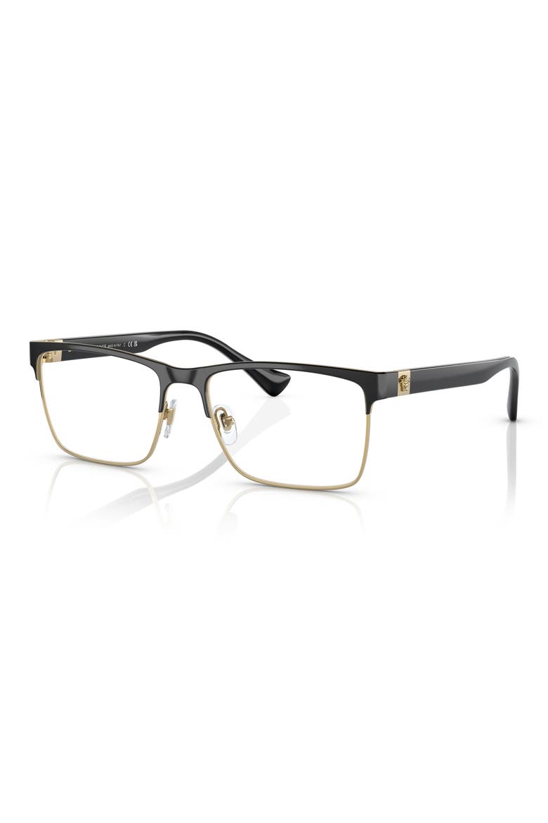 56mm Rectangular Optical Glasses, Alternate, color, BLACK