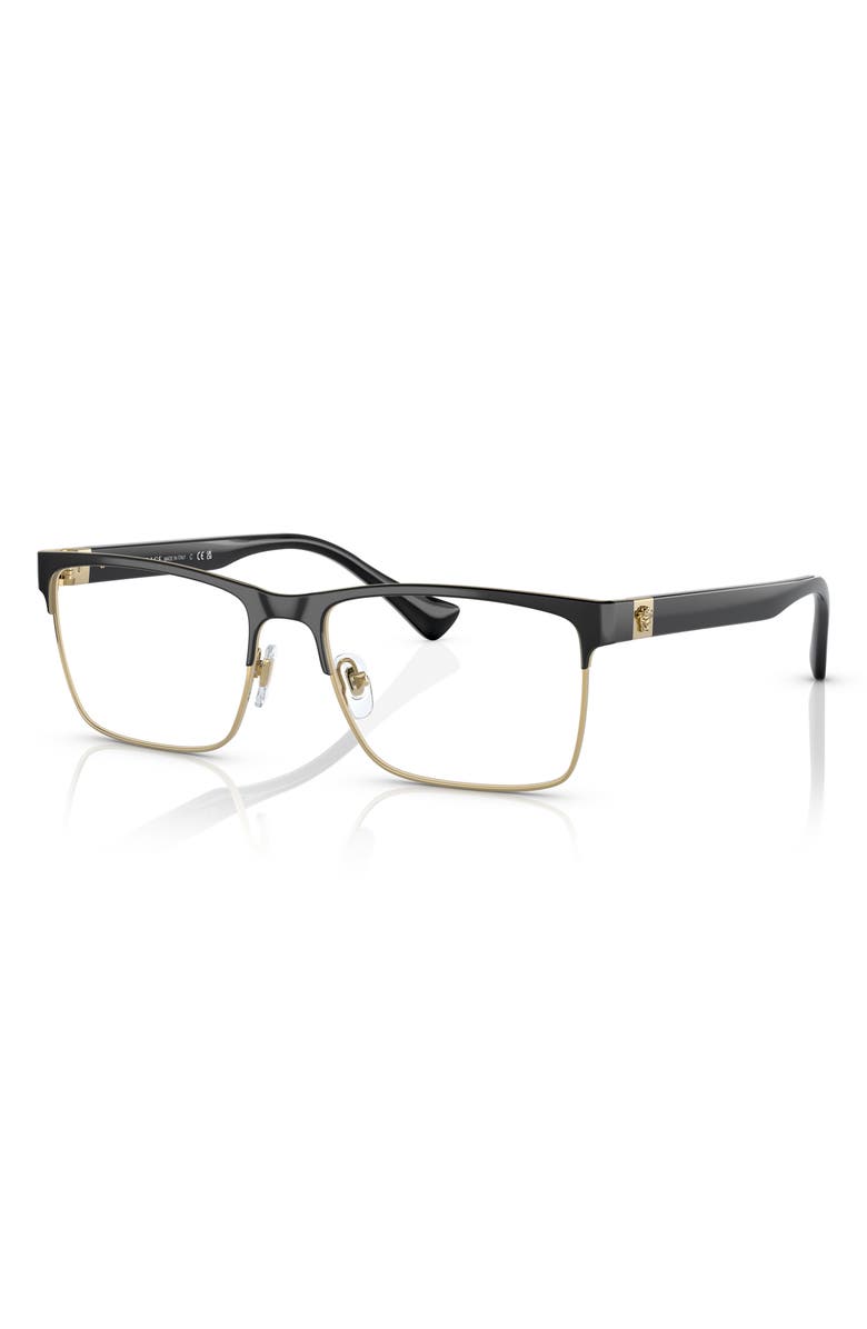 Versace 56mm Rectangular Optical Glasses, Alternate, color,