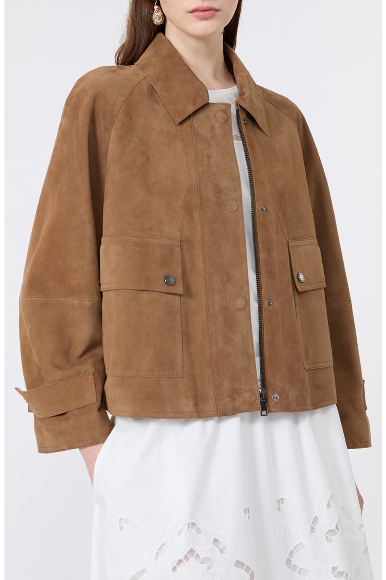Abito Suede Jacket, Alternate, color, HAZELNUT BROWN
