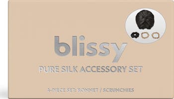 4- Piece Silk Hair Bonnet & Scrunchies Set